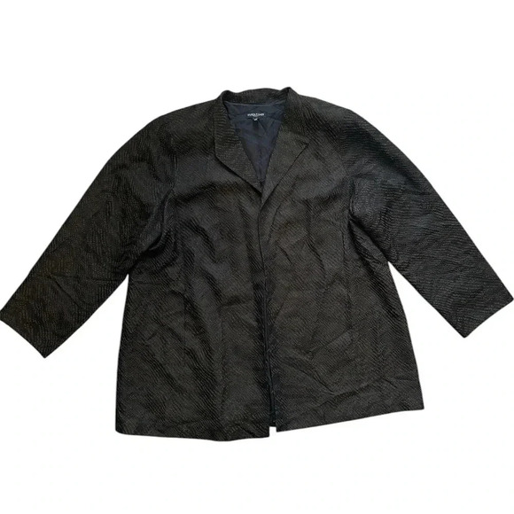 EILEEN FISHER Women’s Brown Embellished Silk Blend Open Long Line Blazer Size 1X - Picture 1 of 14
